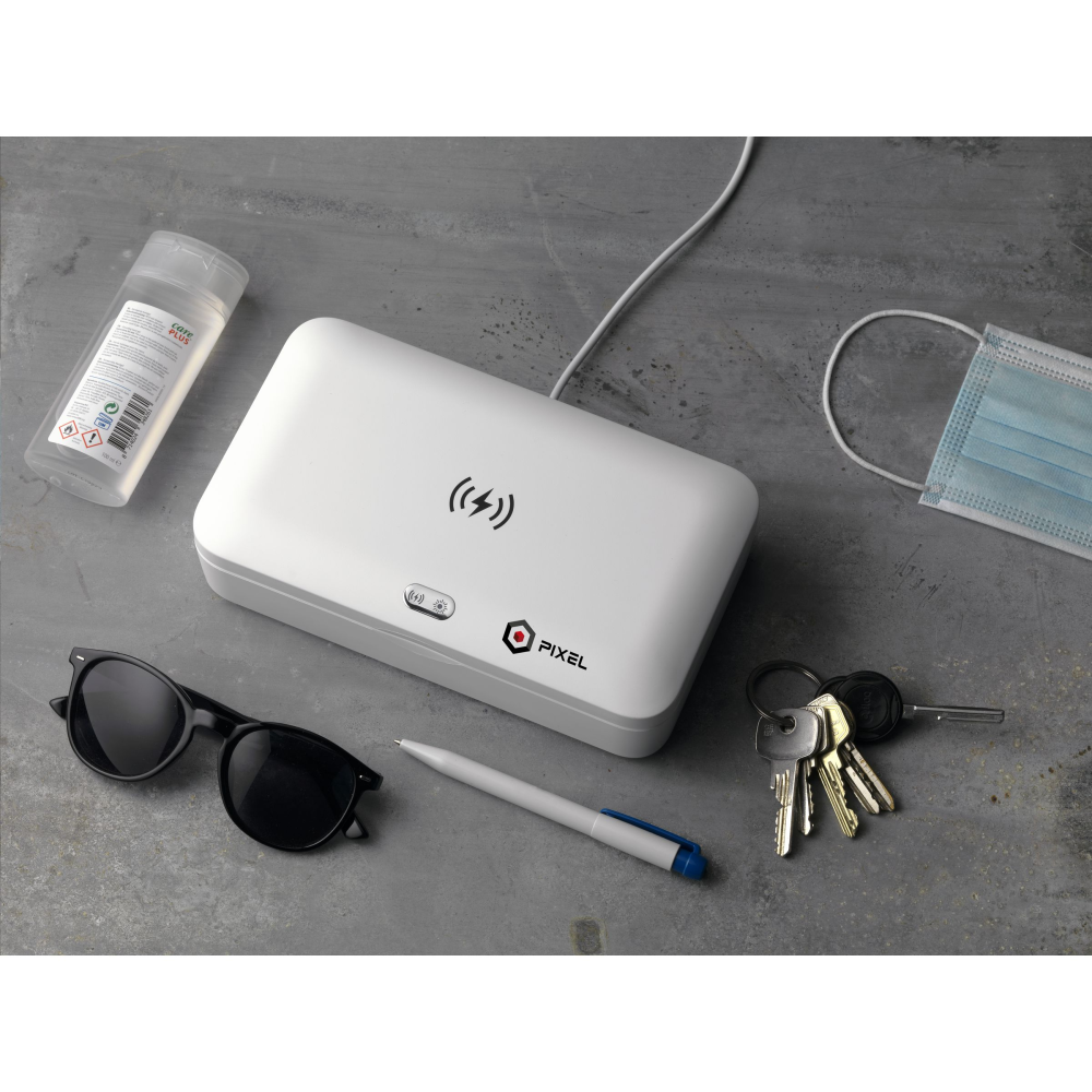 Multifunktionaler UV-C Sterilisator Box mit drahtlosem 5W Ladegerät - Puchschlagen