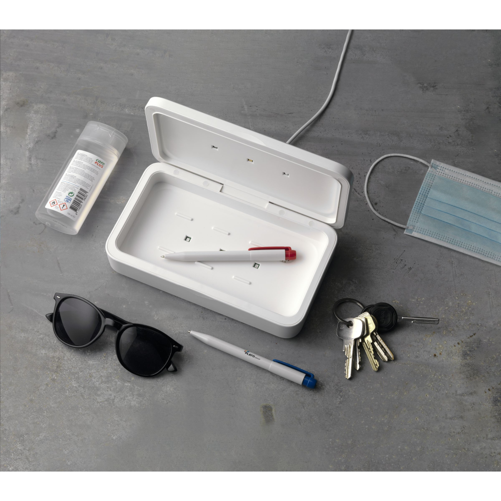 Scatola sterilizzatrice multifunzionale UV-C con caricabatterie wireless da 5W - Fragneto Monforte