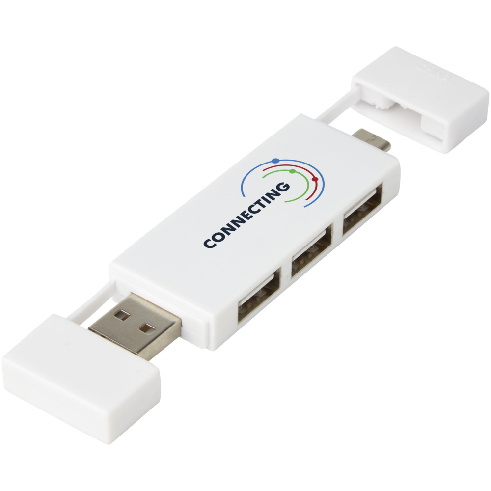 A USB hub from Sandford featuring 3 ports that are compatible with both USB-A and Type-C inputs - Newtonmore