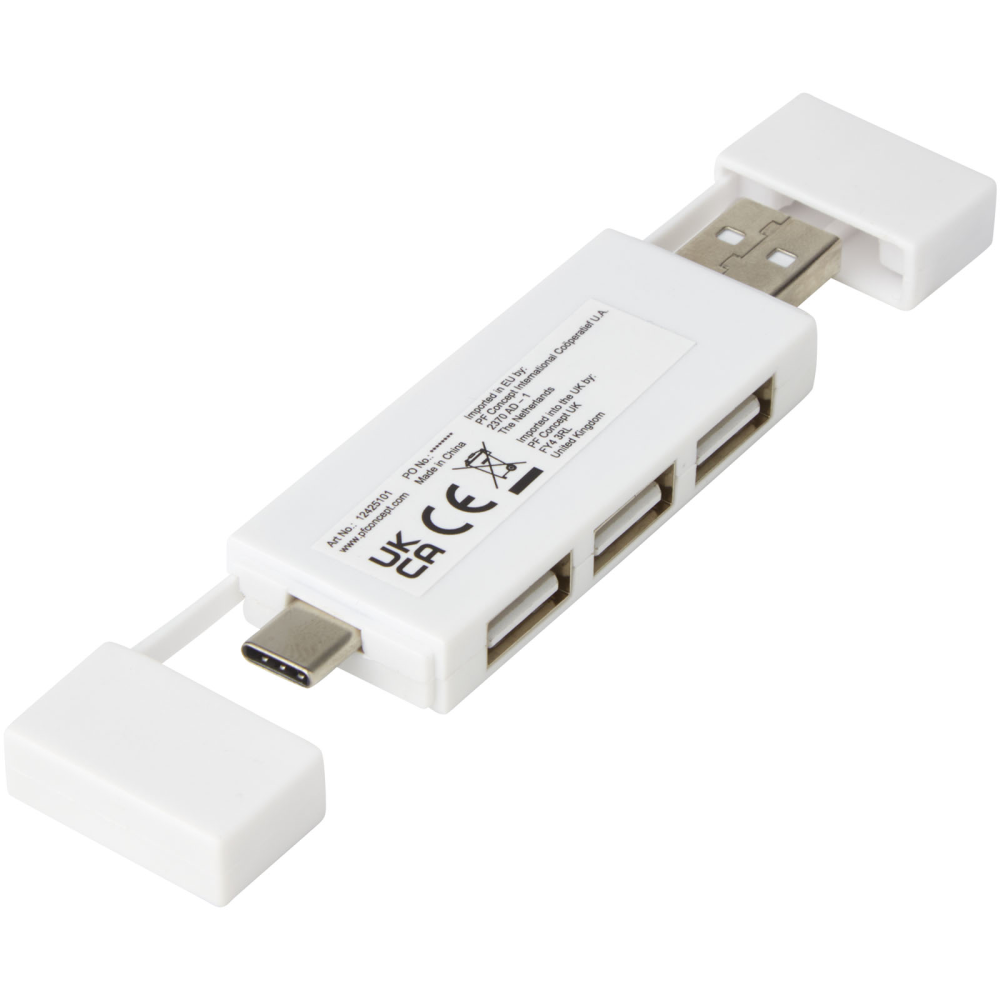 Hub USB con 3 puertos, compatible con entradas USB-A y Tipo-C - Sandford - Villavelayo