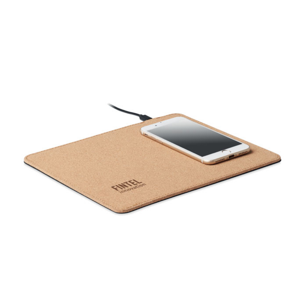 A wireless charging mouse pad made of cork - Baxenden