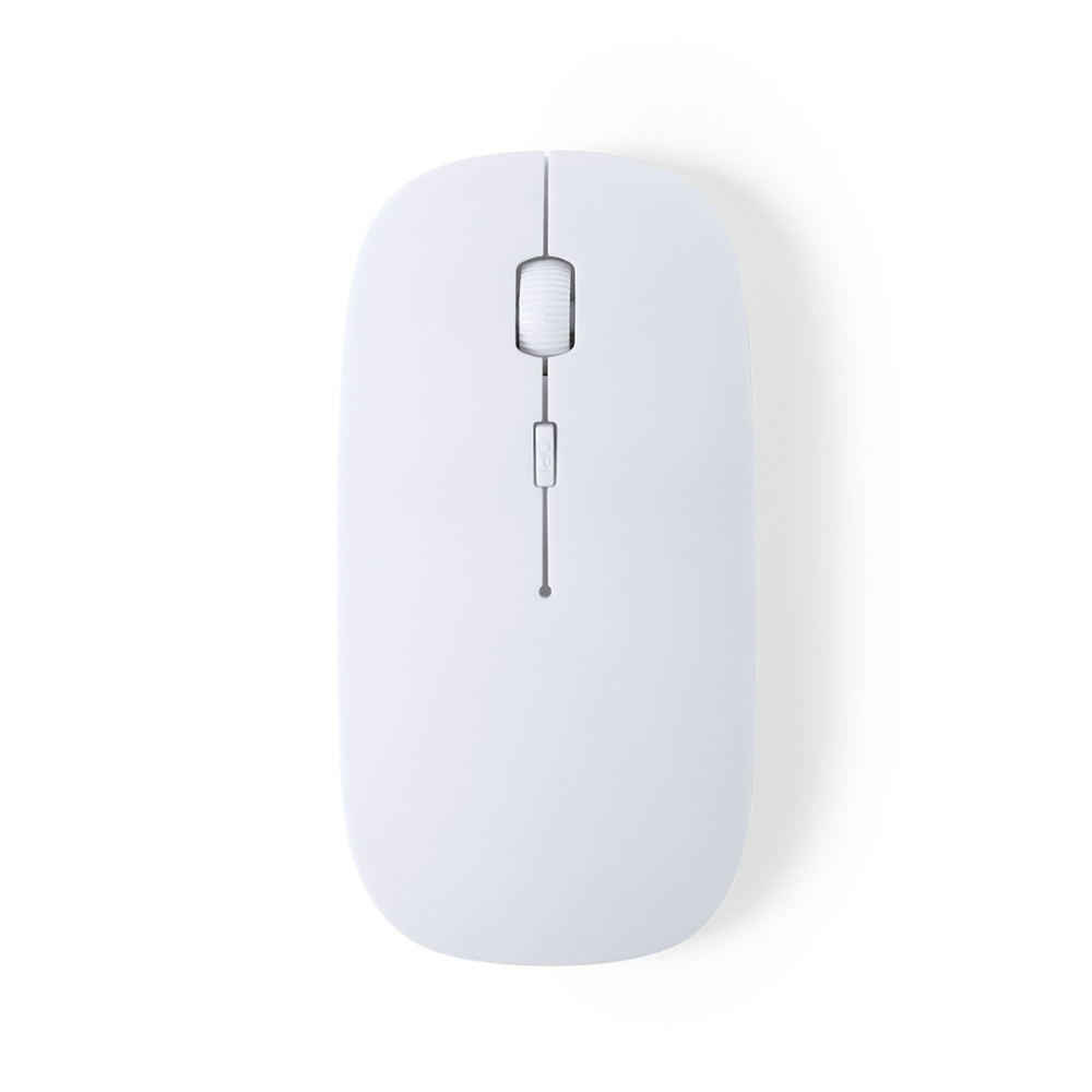 This is a wireless optical mouse from Broadmayne. It has been ergonomically designed for comfort and is coated with an anti-bacterial layer for added hygiene. - Exhall