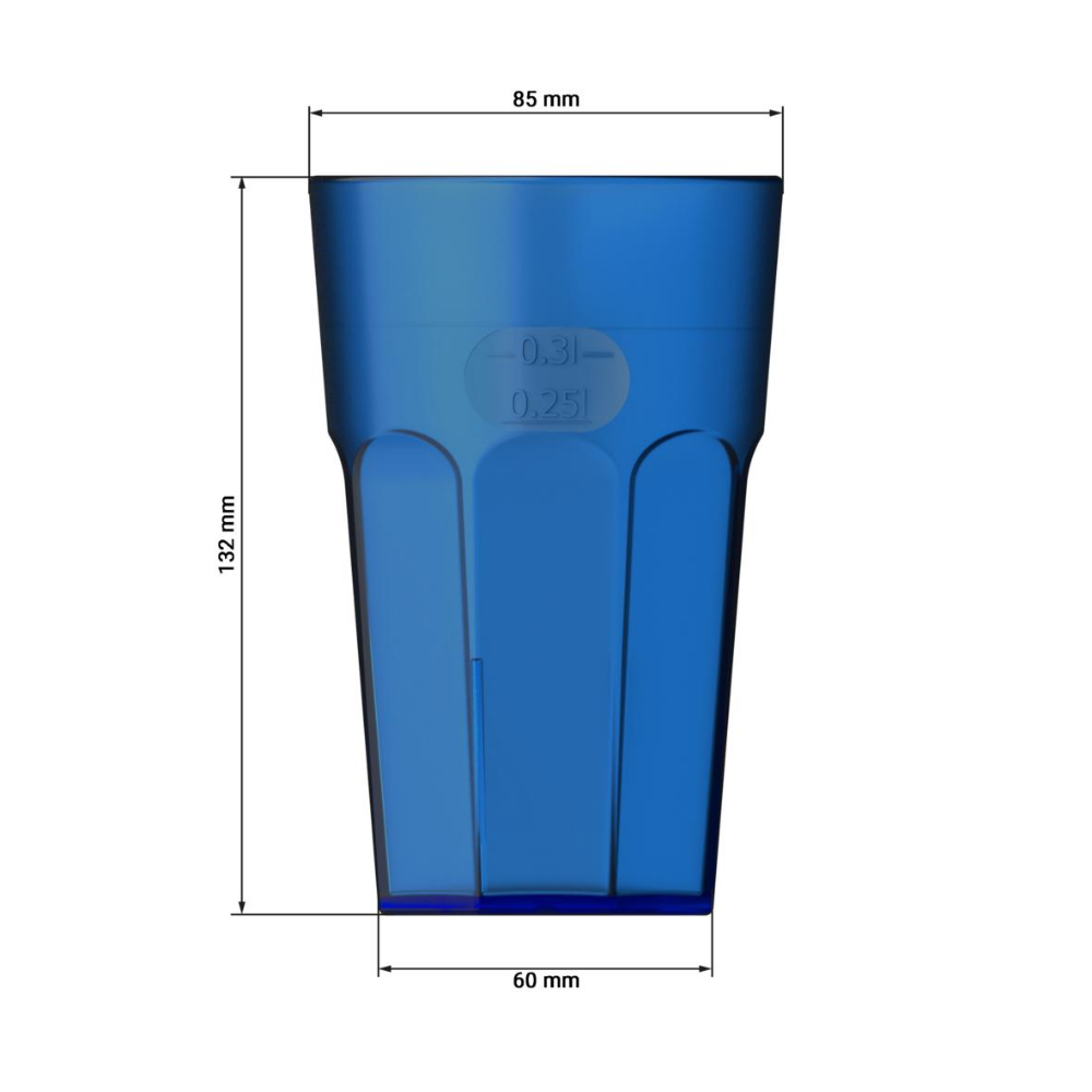 Elegante Bicchiere da Cocktail in Plastica con Indicazioni di Volume - Guanzate