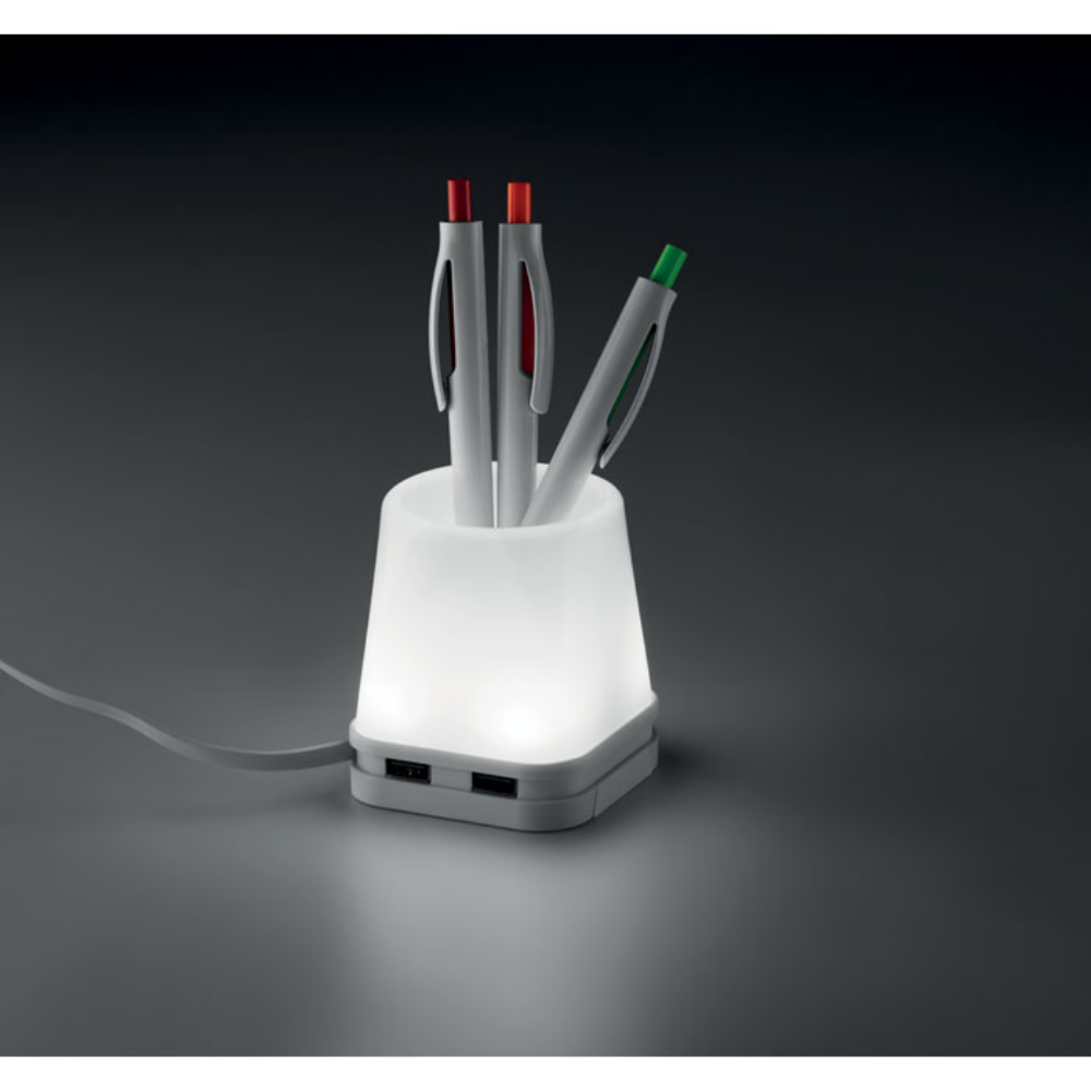 USB-Hub-Stifthalter mit doppeltem Lichtmodus - Goslar 