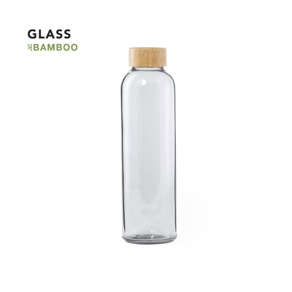 Botella de Vidrio de Sublimación con Tapa de Bambú - Briones