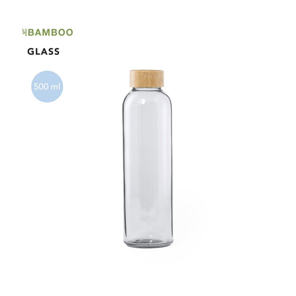 Bottiglia di vetro per sublimazione con coperchio in bambù - Certosa di Pavia
