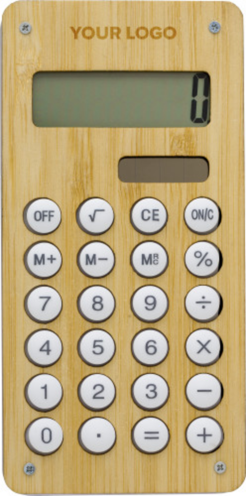 Calculatrice de poche personnalisée en bambou - Jimmy
