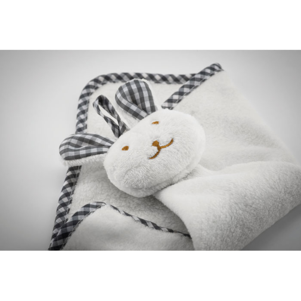 A soft baby towel with a rabbit pattern from Waddesdon - Little Chart