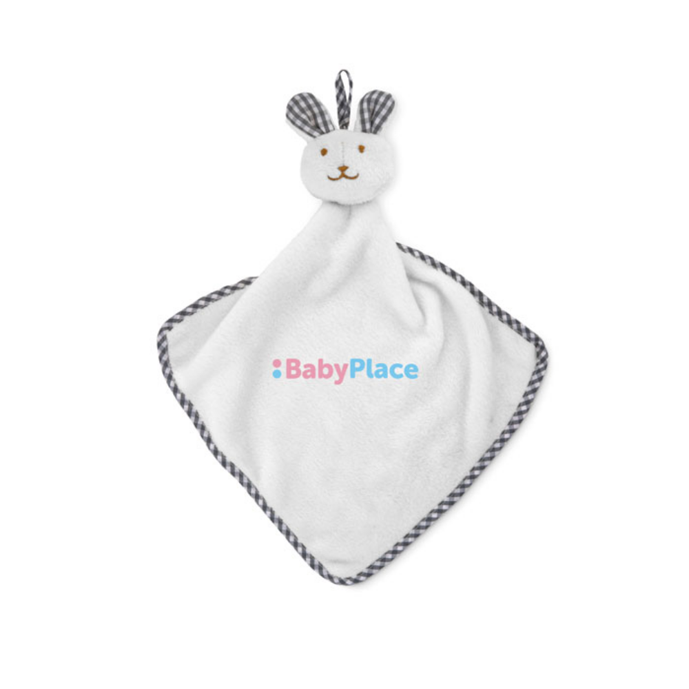 A soft baby towel with a rabbit pattern from Waddesdon - Little Chart