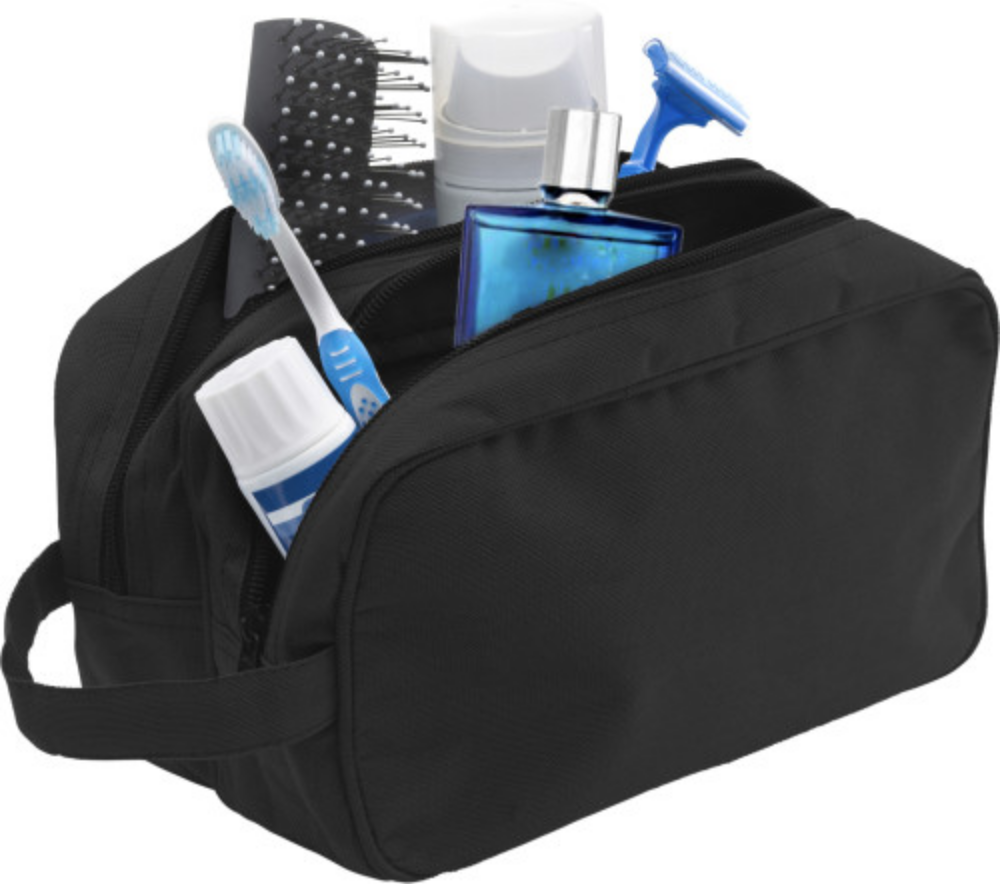 600D Polyester Double Chamber Toiletry Bag - Hamble