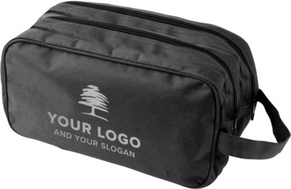600D Polyester Double Chamber Toiletry Bag - Hamble