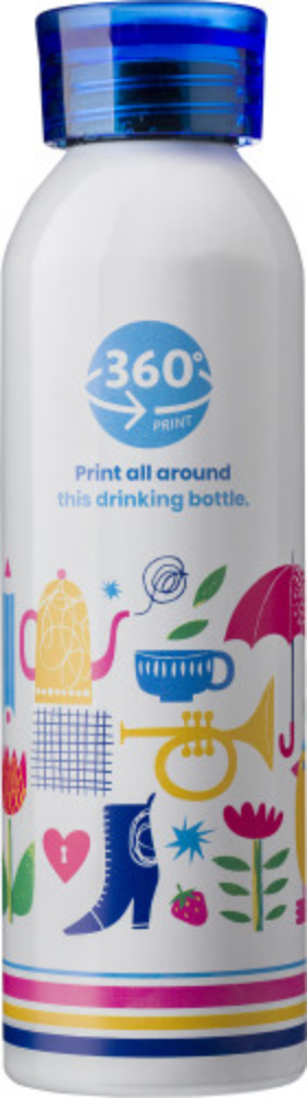 Botella de Agua de Aluminio con Acabado Brillante y Tapa de Color - Tramaced