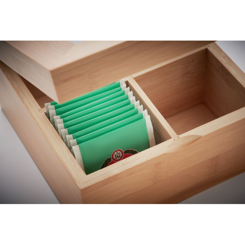 Caja de Té de Bambú con Tapa de Vidrio - Torre la Ribera