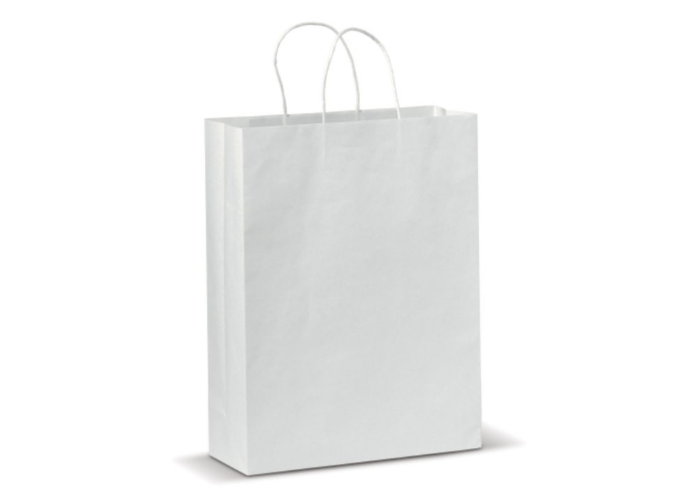 Bolsa grande de papel mate ecológico con asas de papel trenzado - Lechón