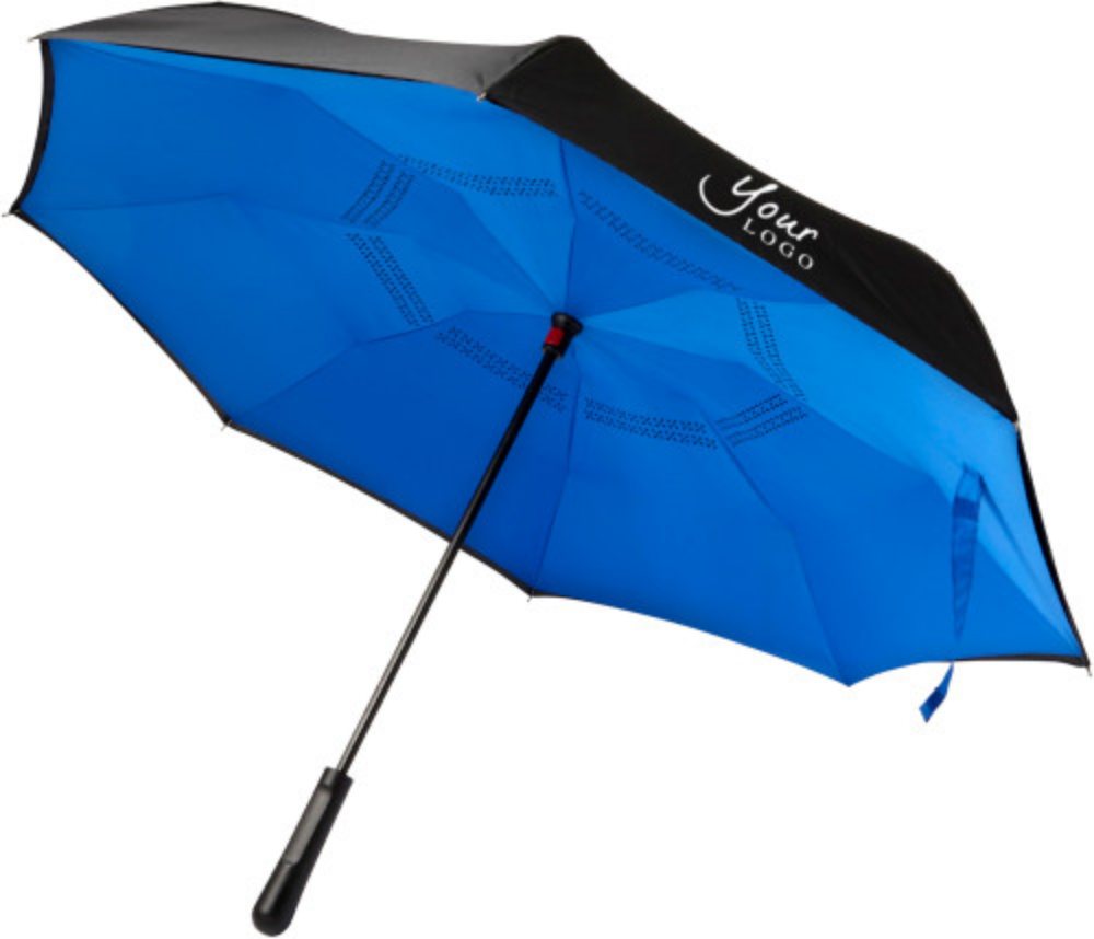 A pongee umbrella with a fibreglass frame that can be flipped inside out - Pilton