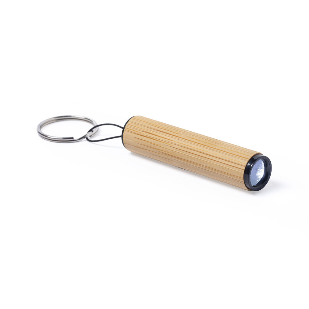 Bambus-LED-Taschenlampen-Schlüsselring - Löbau 