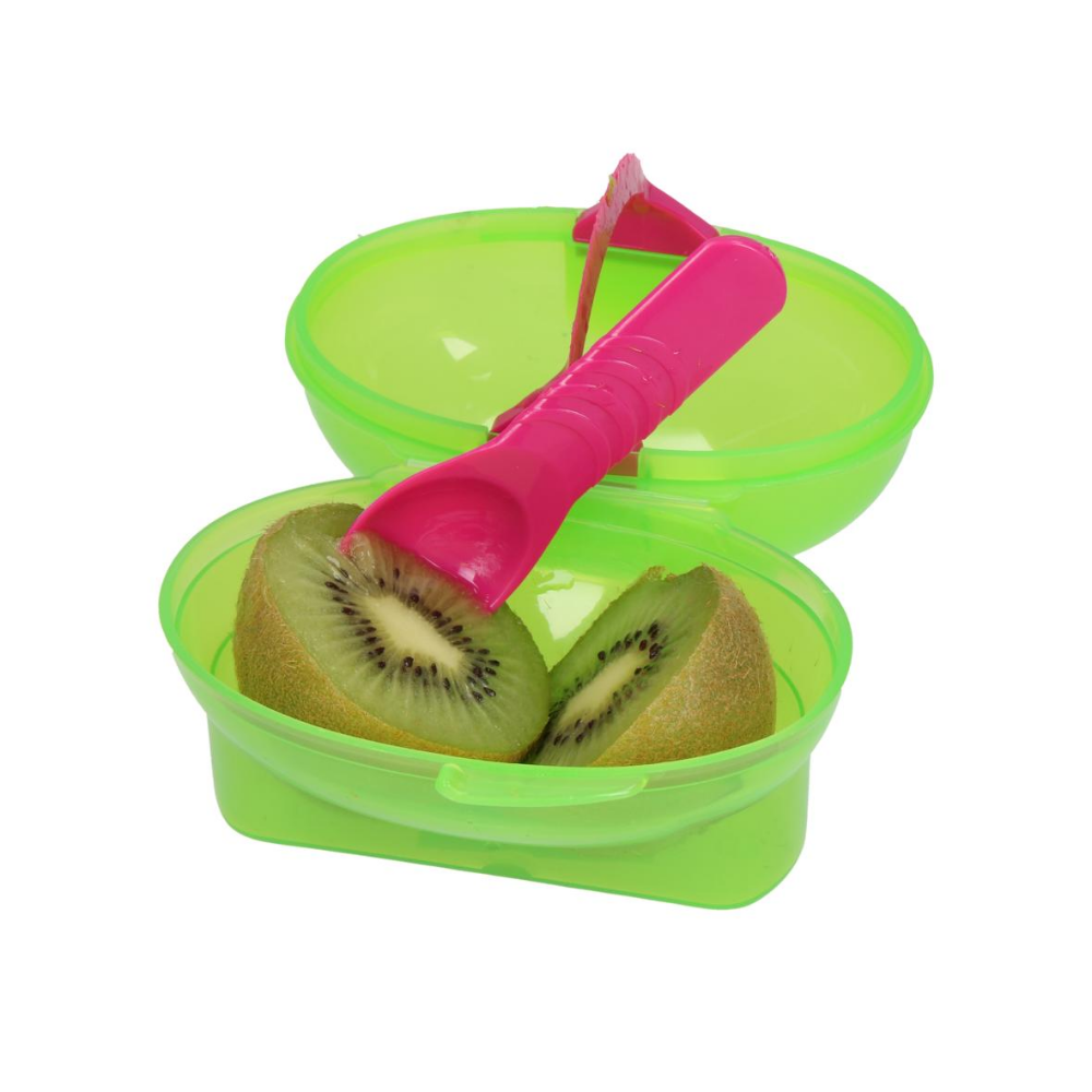 Pratica scatola di immagazzinamento con divisorio rimovibile per kiwi e piccolo cucchiaio - Chiesanuova