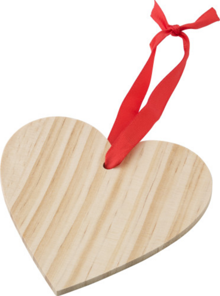 Wooden Heart Christmas Ornament - Exeter