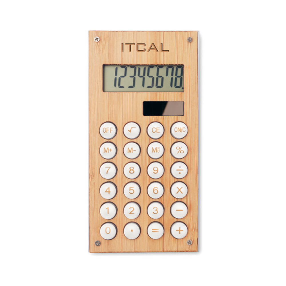 Calcolatrice a 8 cifre Dual Power con custodia in bambù - Bibbona