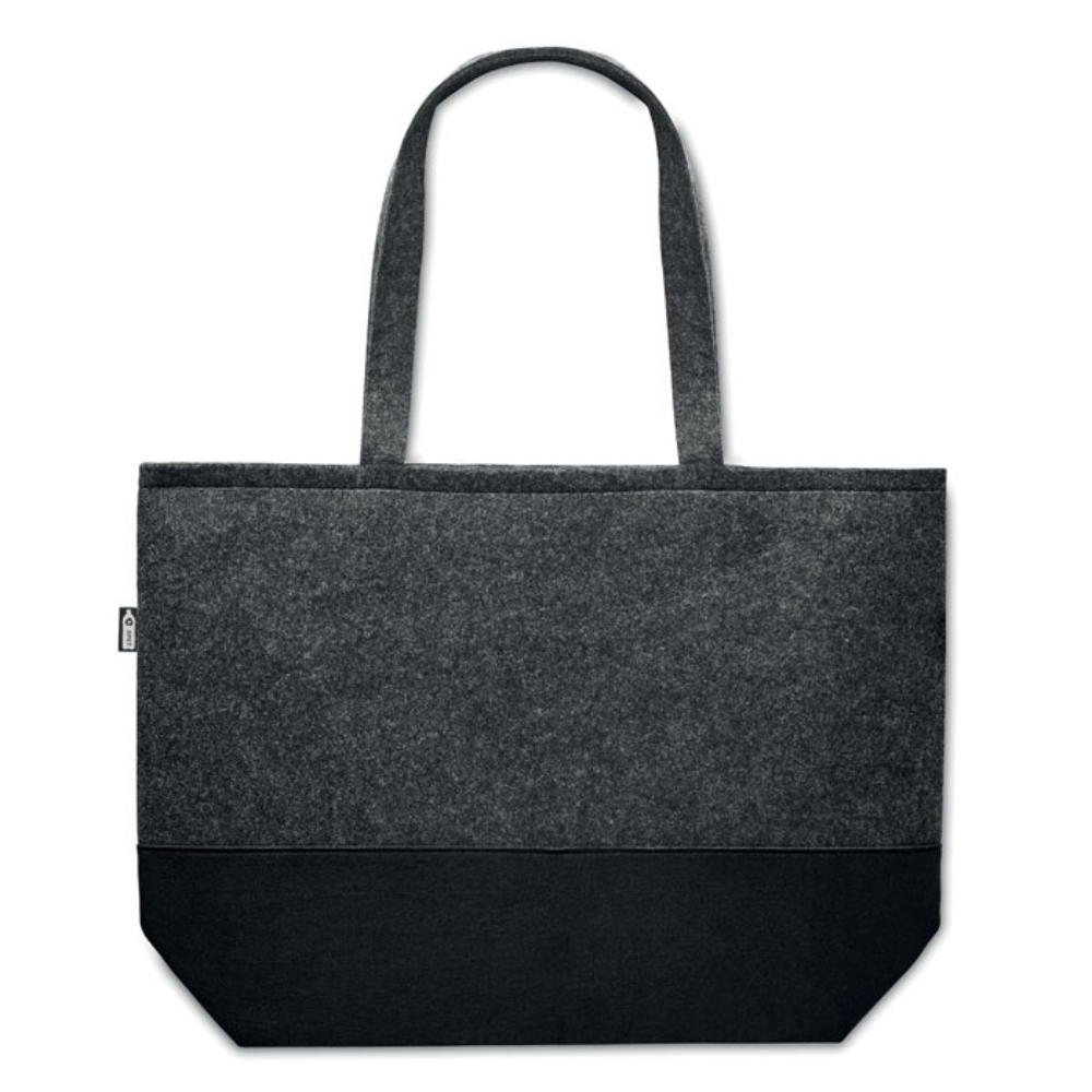 Shopping bag with long handles made from coloured RPET felt - Oldham