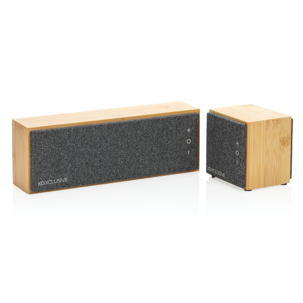 Haut-parleur Bluetooth de luxe 5W avec design en bambou et tissu - Chambon-sur-Cisse