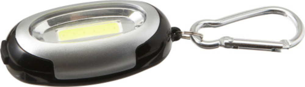 Porte-clés et lampe ABS avec 6 lumières LED COB et mousqueton en métal. Piles incluses. - Charonne