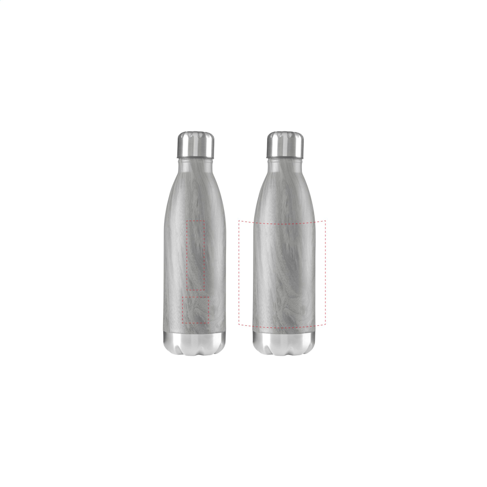Bottiglia d'acqua in acciaio inossidabile a vuoto con motivo a grana di legno - Vezza d’Oglio
