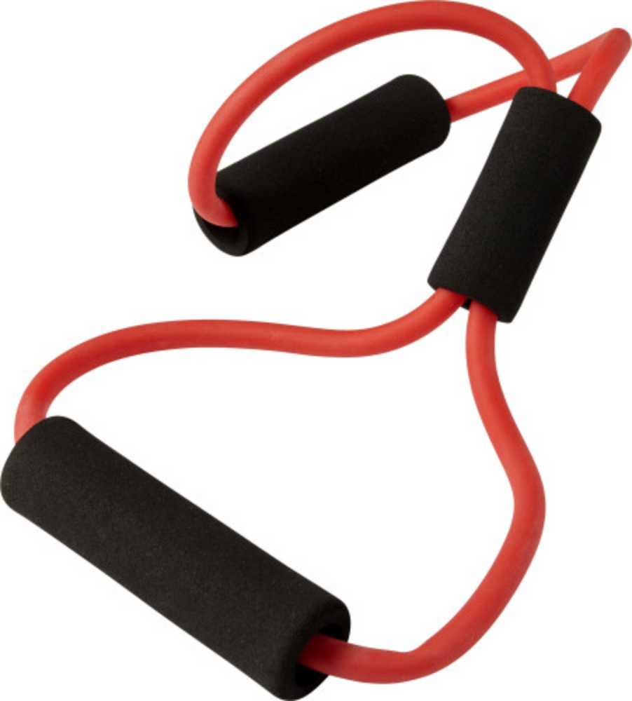 Elastisches Fitness Trainingsband mit schwarzen Schaumstoffgriffen (10 cm) - Bischofswerda