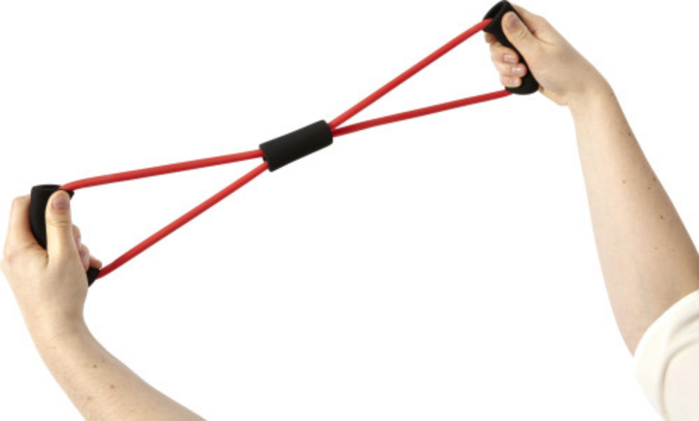 Cinturino elastico per allenamento fitness con maniglie in schiuma nera (10 cm) - Castelnuovo Berardenga