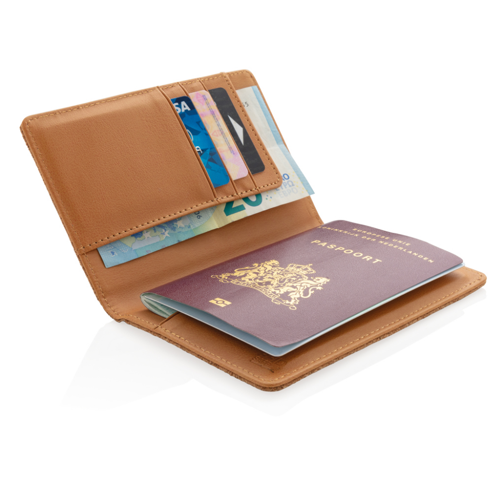 Cubierta de pasaporte de corcho natural con bloqueo RFID - Yepes