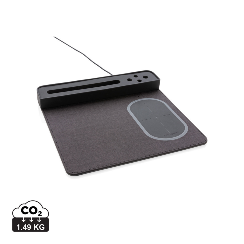 Tappetino per mouse con ricarica wireless e supporti per telefono e penna - Fombio