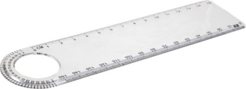 Transparent Plastic Ruler with Magnifying Glass and Protractor - Meopham