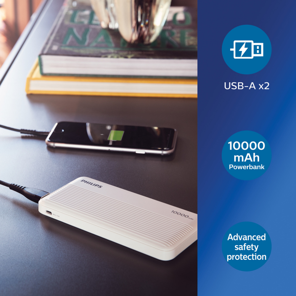 10,000 mAh Powerbank with Dual USB A Output - Bibury - Holsworthy