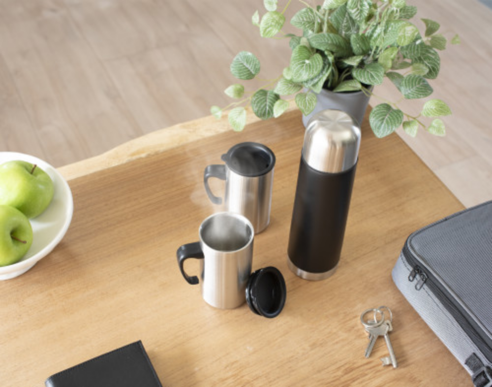 Stainless Steel Thermos Flask and Mugs Set - Nether Broughton