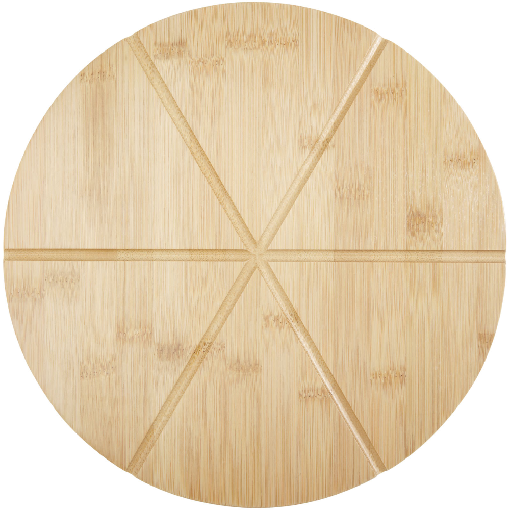 A set of environmentally friendly pizza peel made from bamboo, complete with cutter and server - Lenton