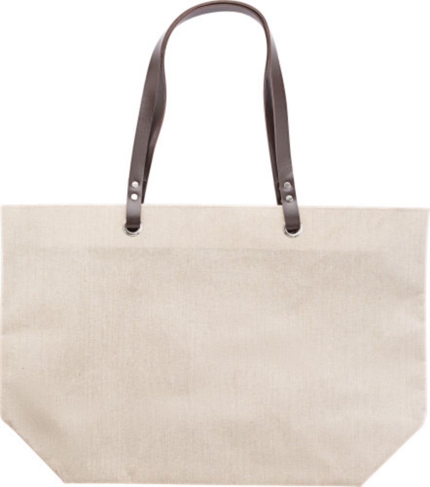 Linen Beach Bag with PE Handles - Paignton