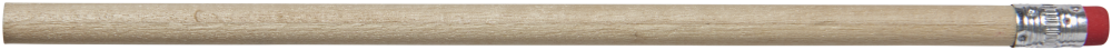 Matita di legno con barile naturale e gomma colorata - Camogli
