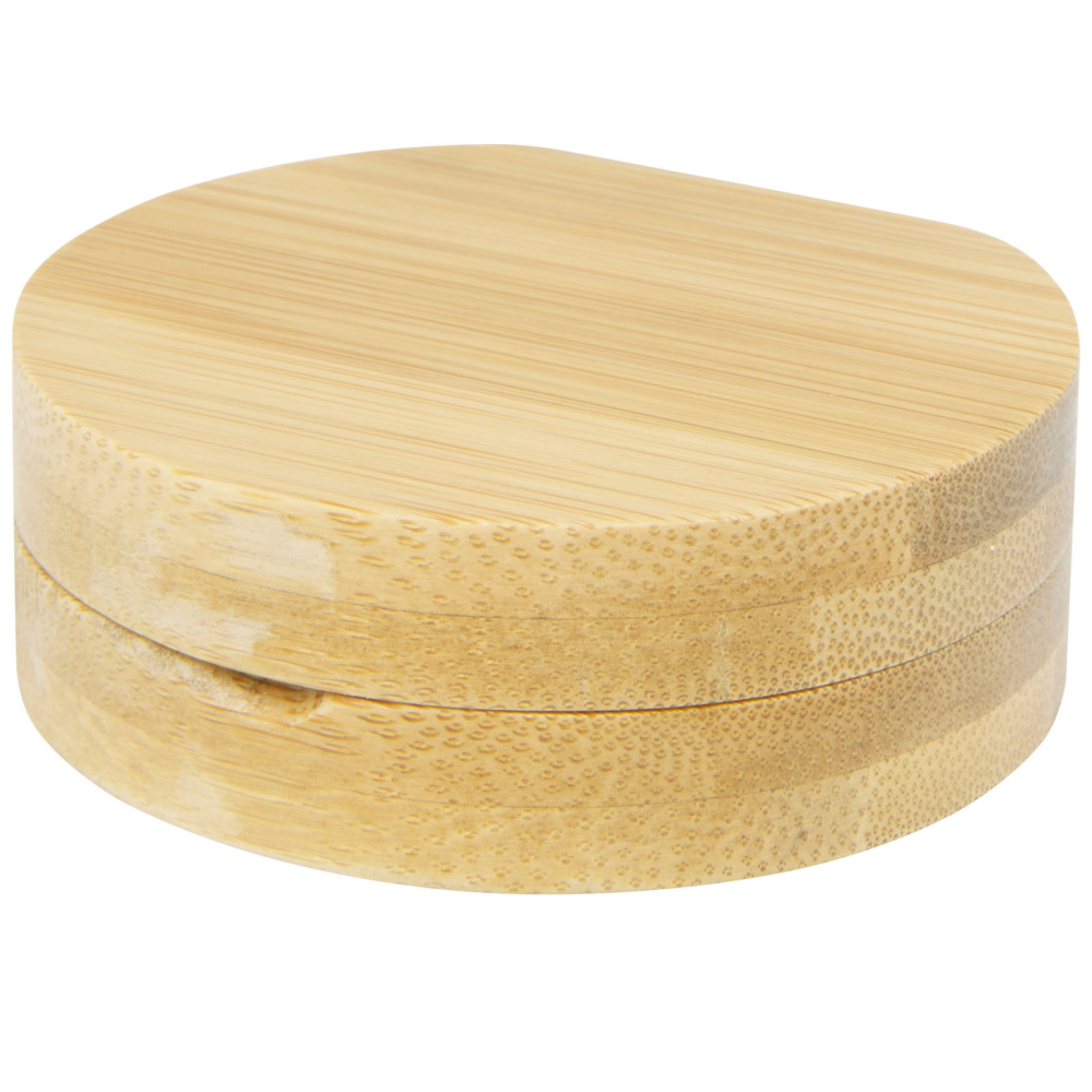 Compact Bamboo Travel Mirror with Accessory Compartment - Millington
