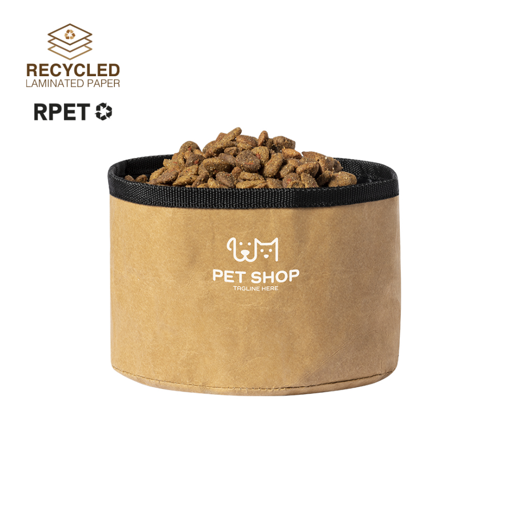 Pet Bowl made of Foldable Recycled Paper and RPET Polyester - Bromley