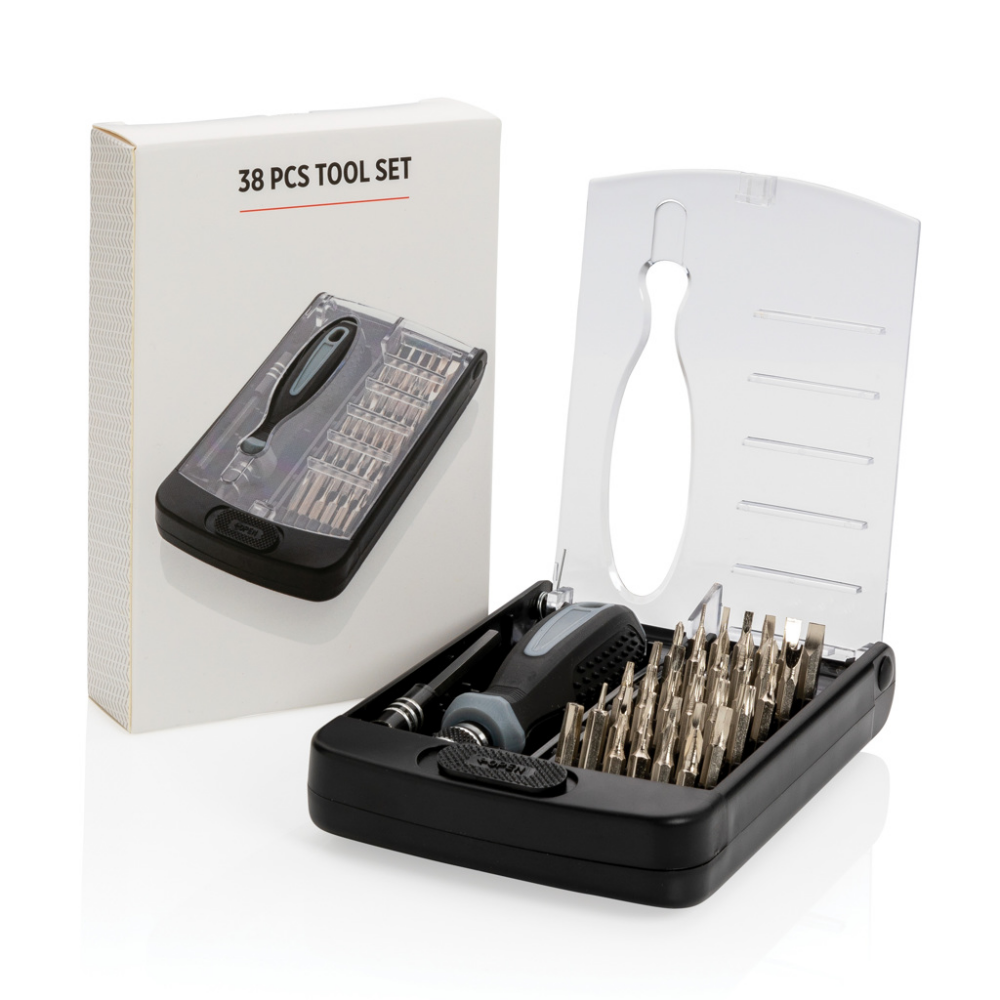 38-Piece Carbon Steel Tool Set with Transparent ABS Case - Aylesford