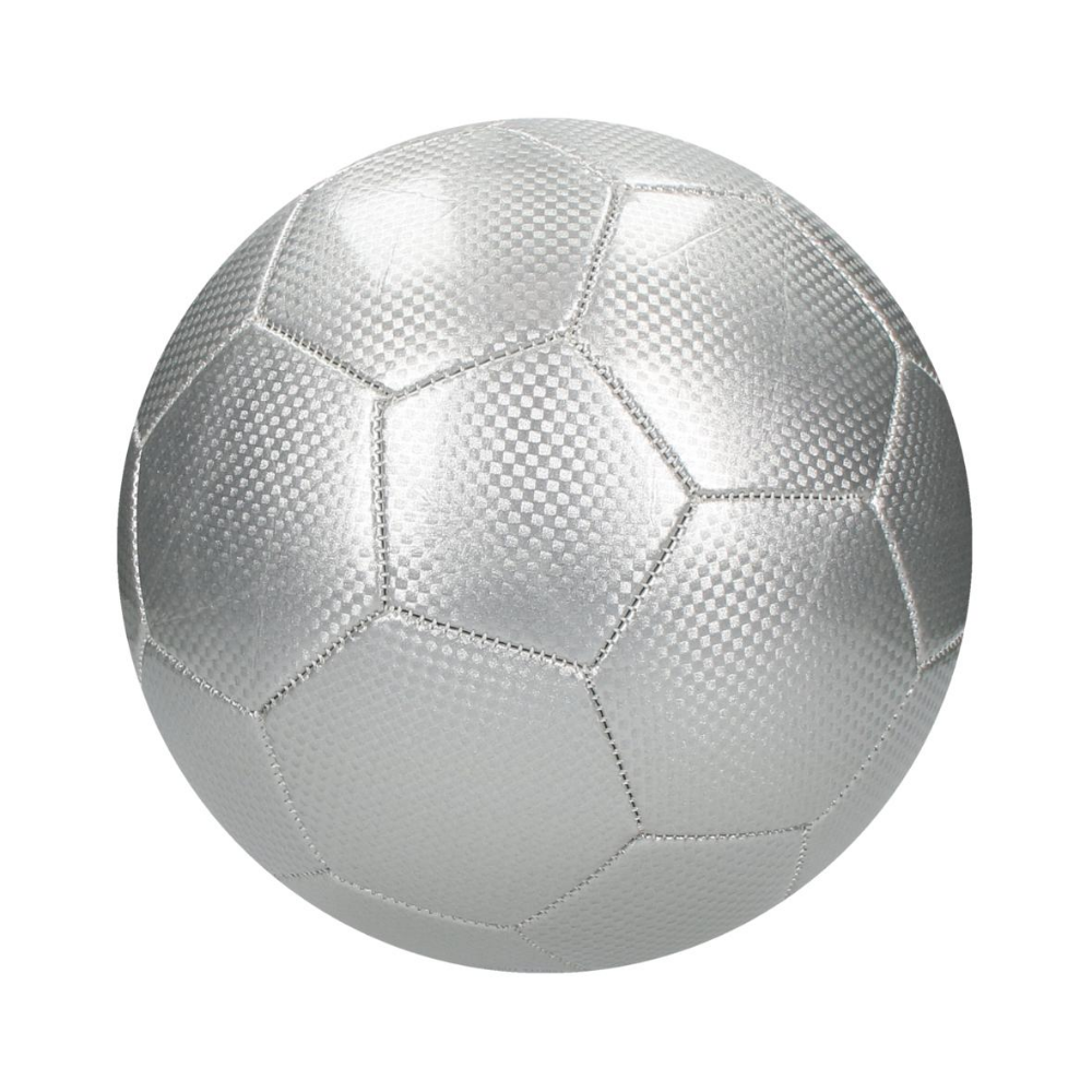 A size 5 football, machine-sewn from polyurethane (PU) and polyvinyl chloride (PVC), with a shiny finish. - Winsford