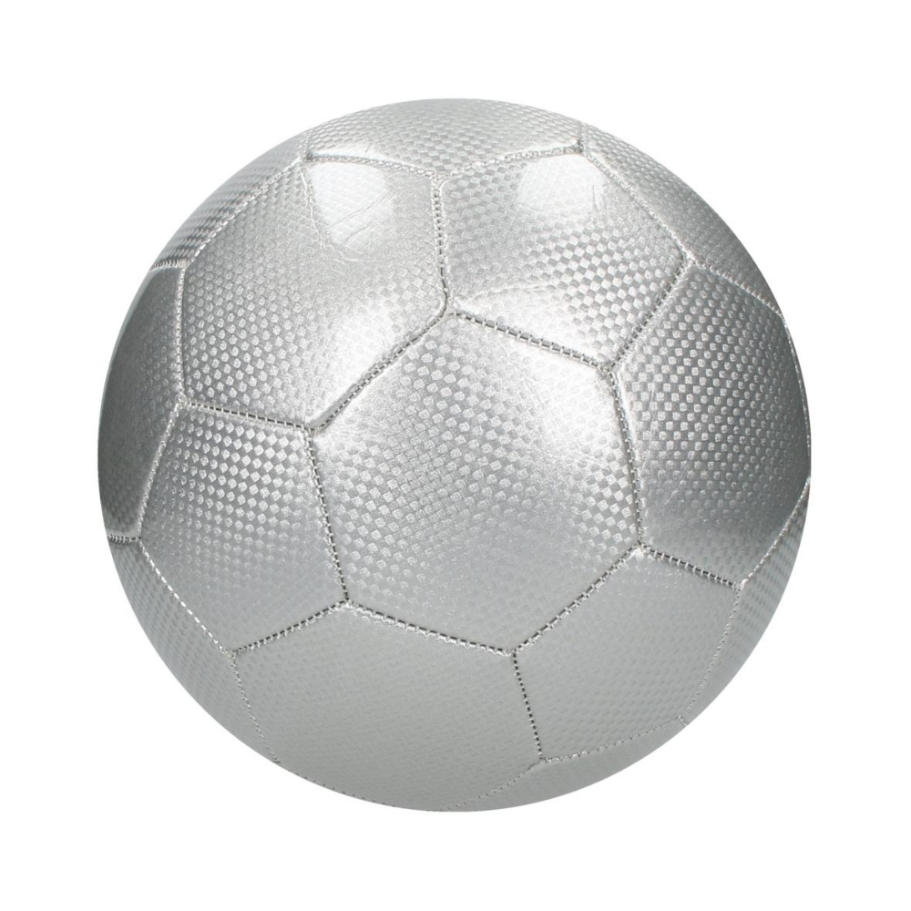 A size 5 football, machine-sewn from polyurethane (PU) and polyvinyl chloride (PVC), with a shiny finish. - Winsford