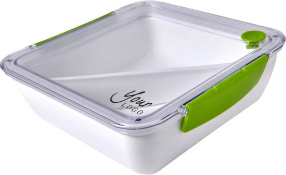 AS and PP Transparent Lid Lunchbox with Separate Compartment and Fork - Nantwich