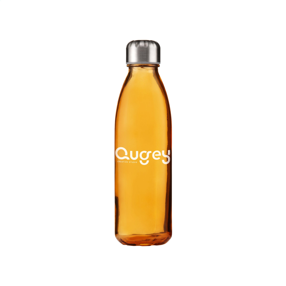 Botella de Agua de Vidrio Sodo-Cálcico de Lujo con Tapa de Acero Inoxidable - Lagata