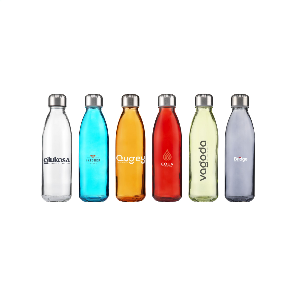 Bottiglia D'acqua di Lusso in Vetro Soda-Calce con Tappo in Acciaio Inossidabile - Follonica