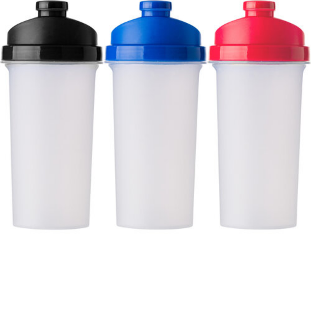 Shaker per proteine in PP e PE con setaccio e coperchio con apertura per bere - Osnago