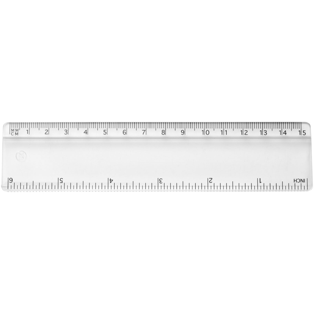 A plastic ruler that can measure in two different units - Aberchirder