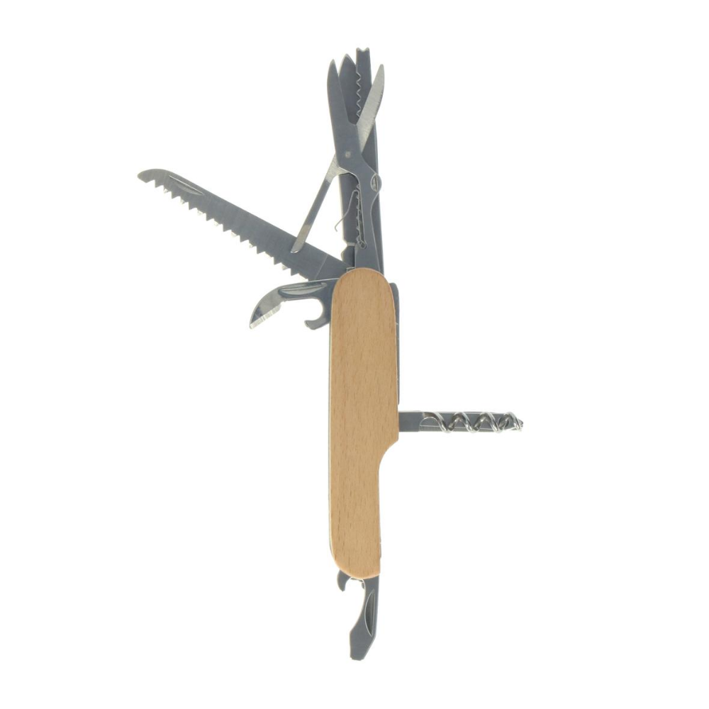 Edelstahl Taschenmesser mit Griff aus Buchenholz - Strobl