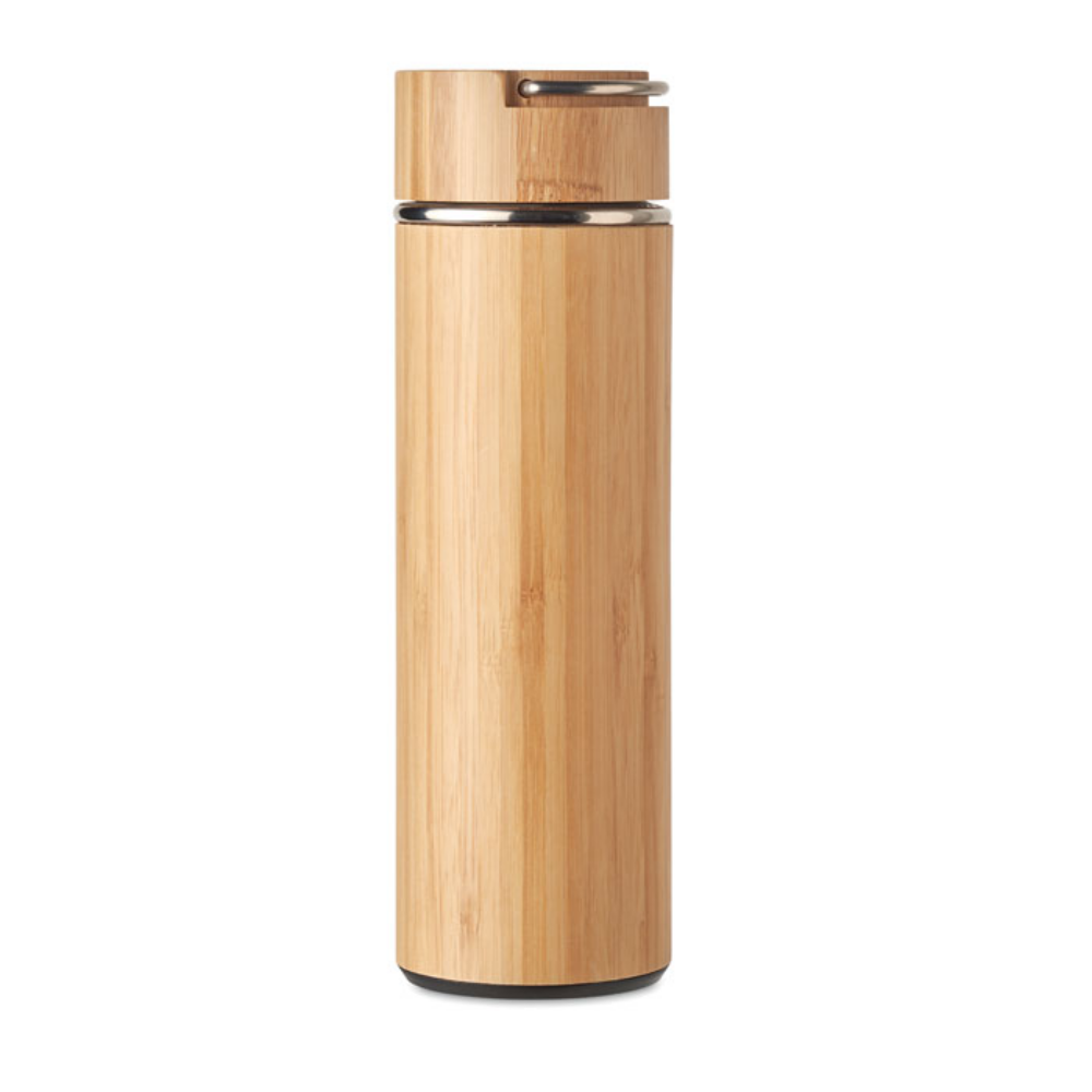 A stainless steel vacuum flask with a double-wall lined by bamboo - Taxal - Easingwold