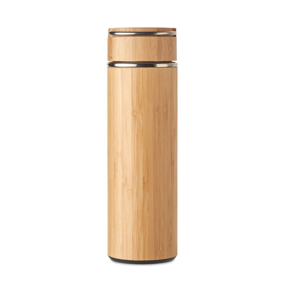 Flasque à vide en acier inoxydable à double paroi avec bambou